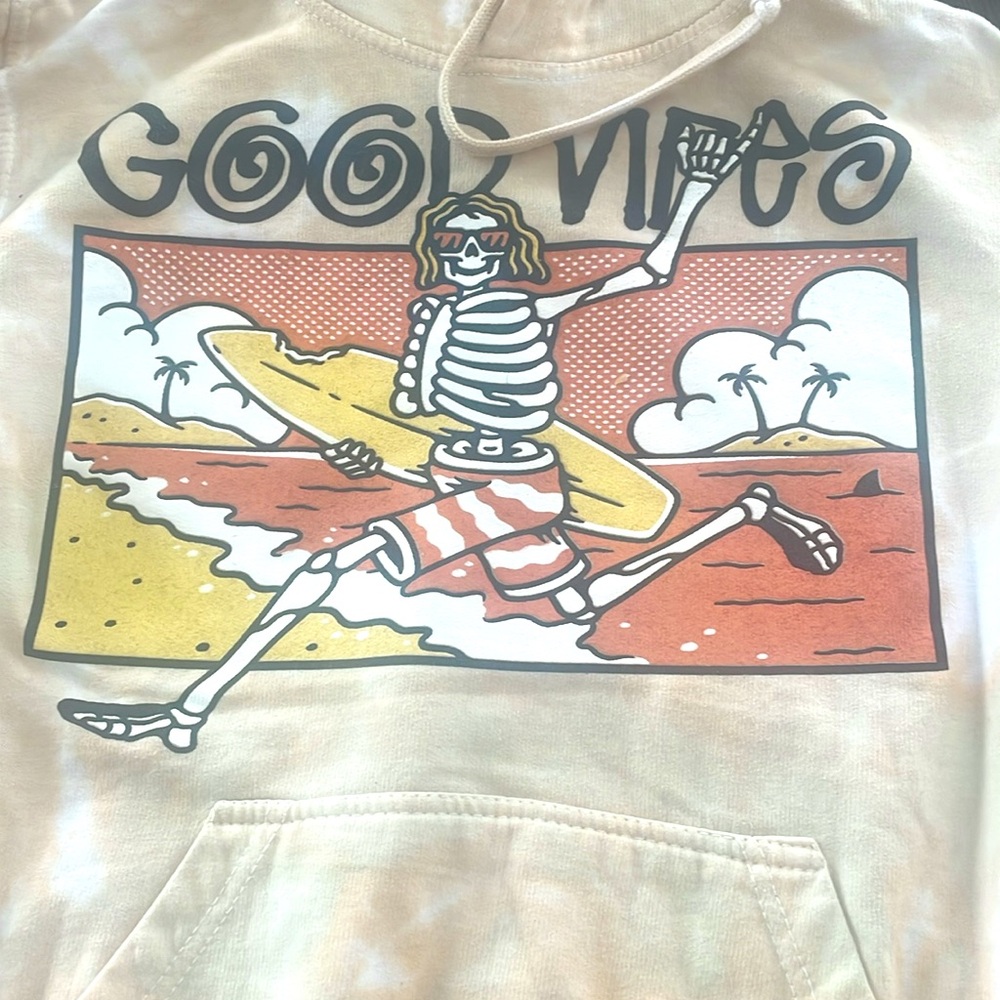 GOOD VIBES TieDye Hoodie by Call Your Mother sz‎ small